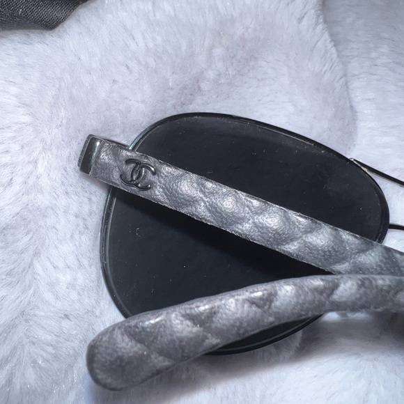 Chanel Aviator Pilot Leather Braided Logo Metal Sun Glasses - Picture 9 of 16